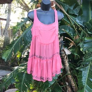 Cute options sheer chiffon and sequin ruffle mini dress or tunic length …